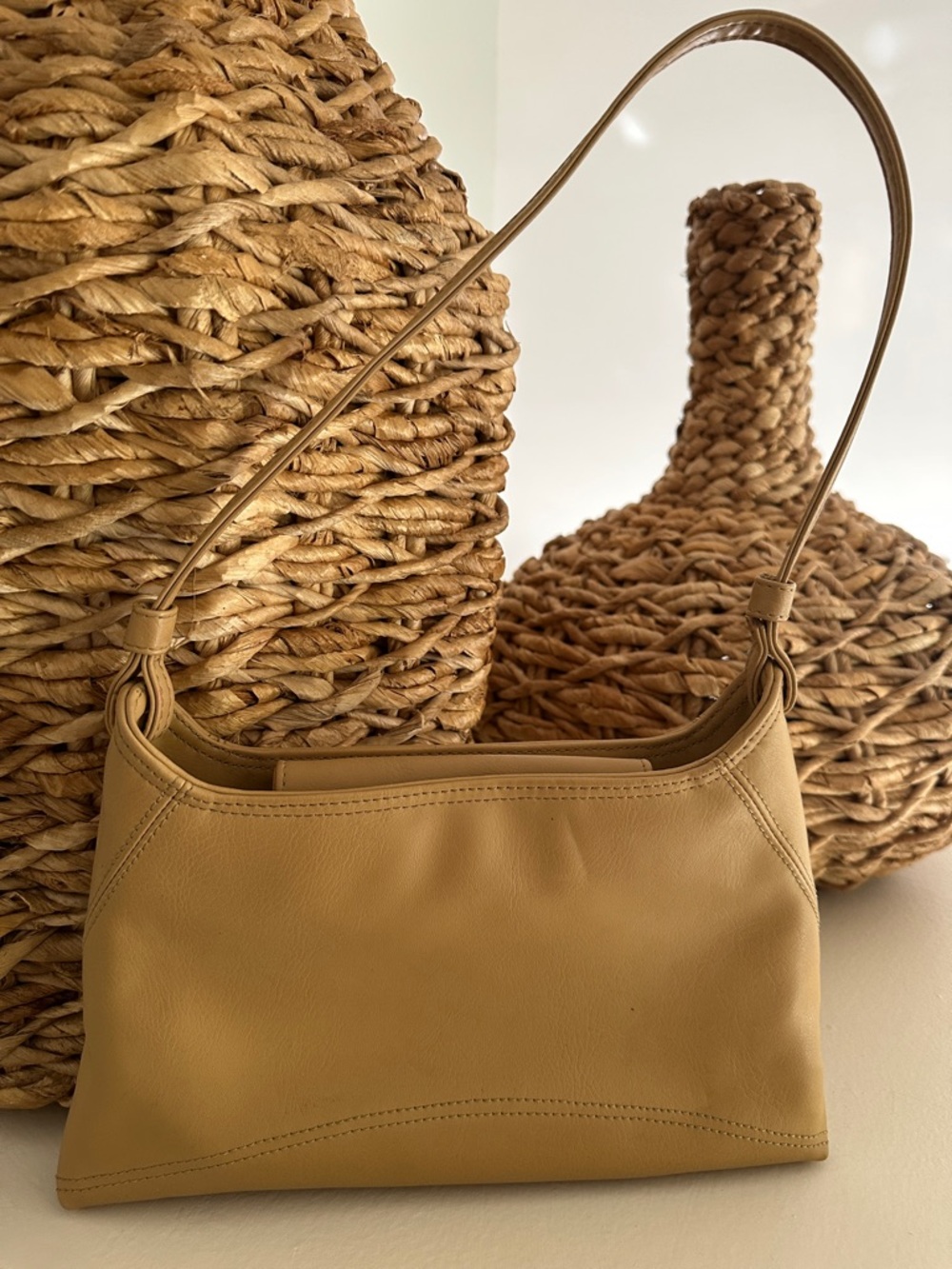 Minimalist Tan Shoulder Bag